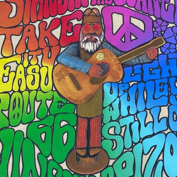 Vintage Style Eagles Take It Easy Route 66 Winslow Arizona Tee XL - Picture 8 of 11